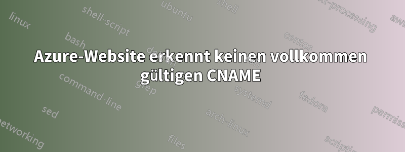 Azure-Website erkennt keinen vollkommen gültigen CNAME