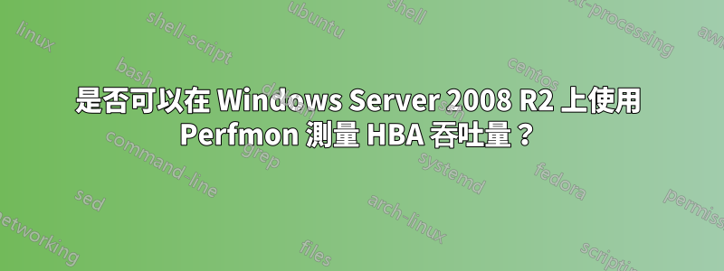 是否可以在 Windows Server 2008 R2 上使用 Perfmon 測量 HBA 吞吐量？