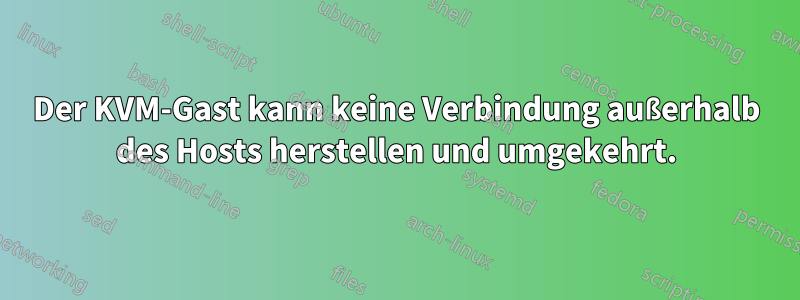 Der KVM-Gast kann keine Verbindung außerhalb des Hosts herstellen und umgekehrt.