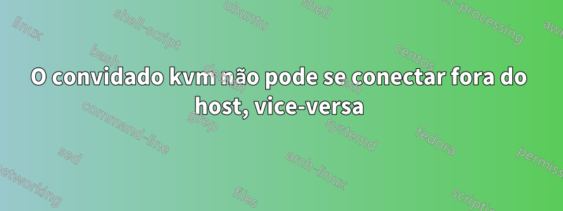 O convidado kvm não pode se conectar fora do host, vice-versa