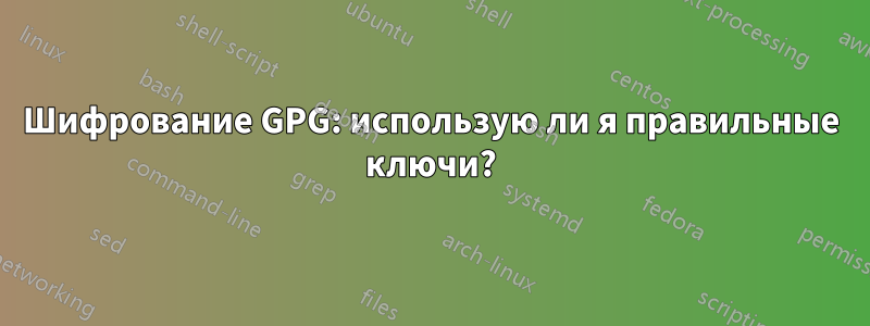 Шифрование GPG: использую ли я правильные ключи?