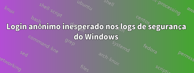 Login anônimo inesperado nos logs de segurança do Windows