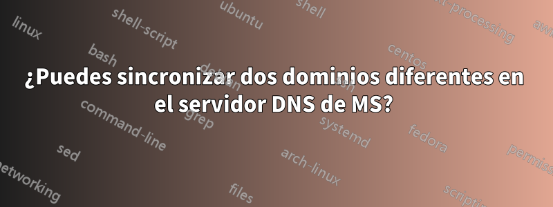 ¿Puedes sincronizar dos dominios diferentes en el servidor DNS de MS?