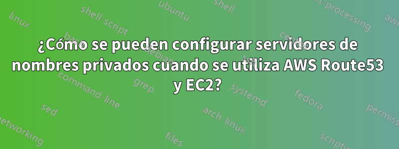 ¿Cómo se pueden configurar servidores de nombres privados cuando se utiliza AWS Route53 y EC2?