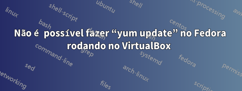 Não é possível fazer “yum update” no Fedora rodando no VirtualBox 