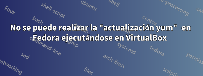 No se puede realizar la "actualización yum" en Fedora ejecutándose en VirtualBox 