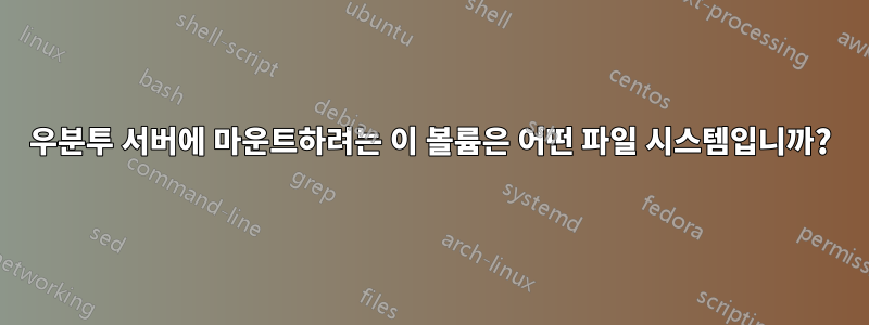 우분투 서버에 마운트하려는 이 볼륨은 어떤 파일 시스템입니까?