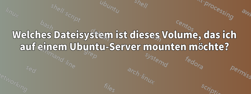 Welches Dateisystem ist dieses Volume, das ich auf einem Ubuntu-Server mounten möchte?