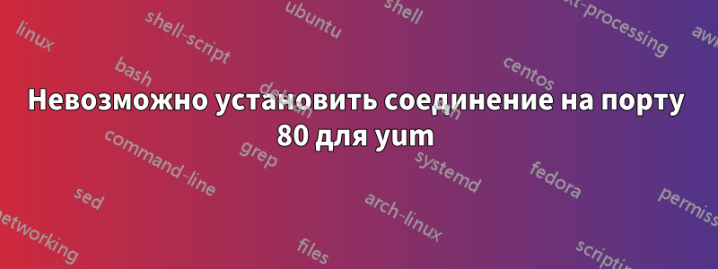 Невозможно установить соединение на порту 80 для yum