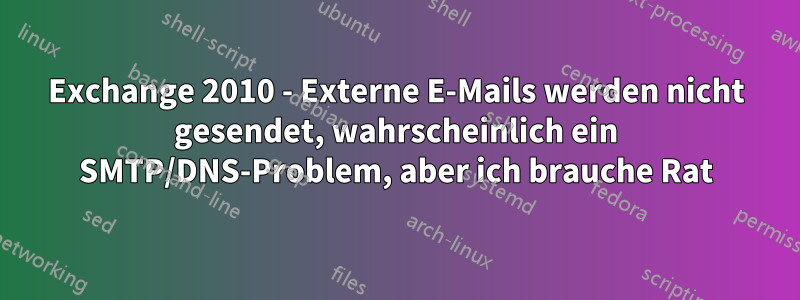 Exchange 2010 - Externe E-Mails werden nicht gesendet, wahrscheinlich ein SMTP/DNS-Problem, aber ich brauche Rat