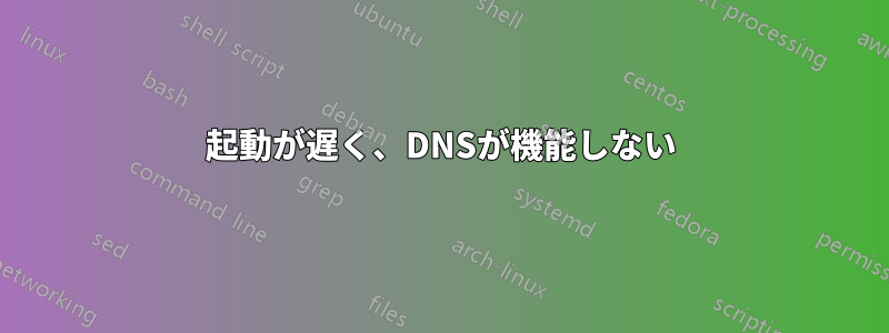 起動が遅く、DNSが機能しない