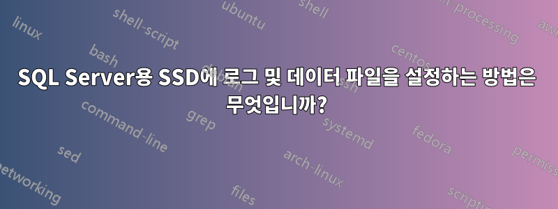 SQL Server용 SSD에 로그 및 데이터 파일을 설정하는 방법은 무엇입니까?