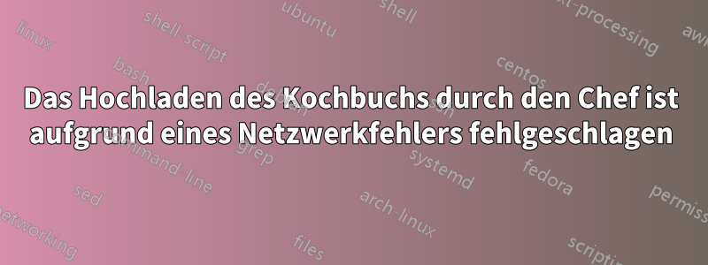 Das Hochladen des Kochbuchs durch den Chef ist aufgrund eines Netzwerkfehlers fehlgeschlagen