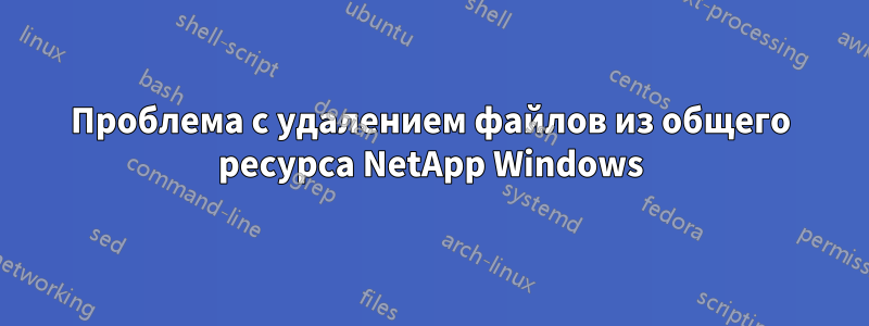 Проблема с удалением файлов из общего ресурса NetApp Windows