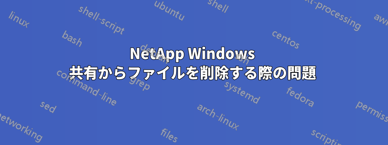 NetApp Windows 共有からファイルを削除する際の問題