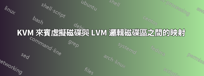 KVM 來賓虛擬磁碟與 LVM 邏輯磁碟區之間的映射