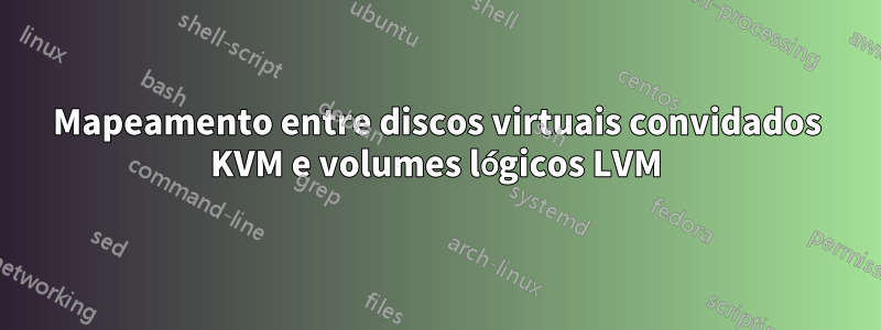 Mapeamento entre discos virtuais convidados KVM e volumes lógicos LVM