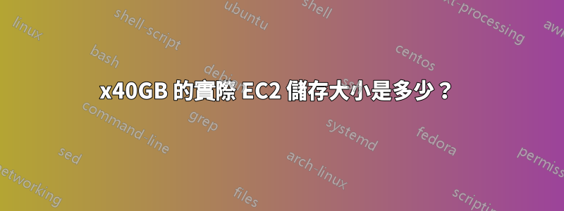 2x40GB 的實際 EC2 儲存大小是多少？ 