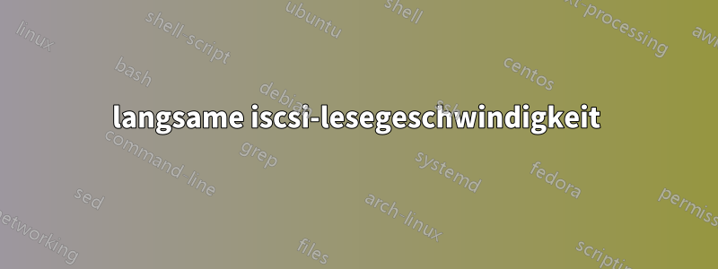 langsame iscsi-lesegeschwindigkeit