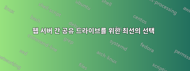 웹 서버 간 공유 드라이브를 위한 최선의 선택 