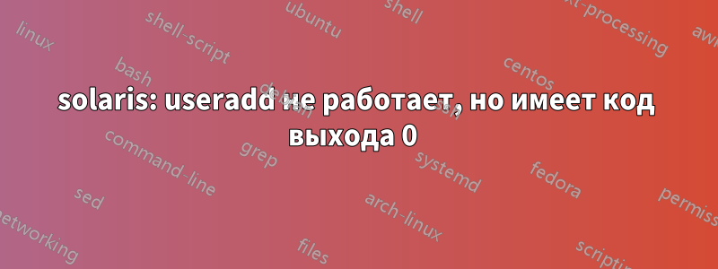 solaris: useradd не работает, но имеет код выхода 0 