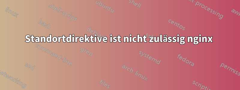 Standortdirektive ist nicht zulässig nginx