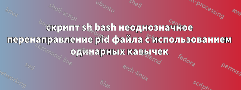 скрипт sh bash неоднозначное перенаправление pid файла с использованием одинарных кавычек