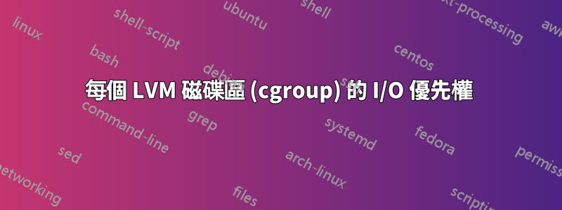 每個 LVM 磁碟區 (cgroup) 的 I/O 優先權