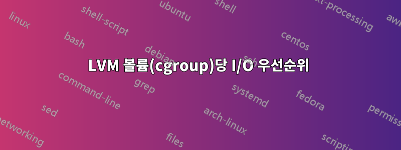 LVM 볼륨(cgroup)당 I/O 우선순위