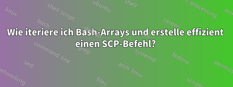 Wie iteriere ich Bash-Arrays und erstelle effizient einen SCP-Befehl?