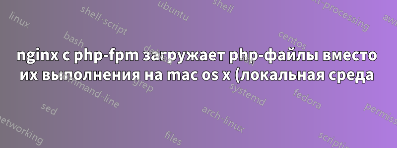 nginx с php-fpm загружает php-файлы вместо их выполнения на mac os x (локальная среда)