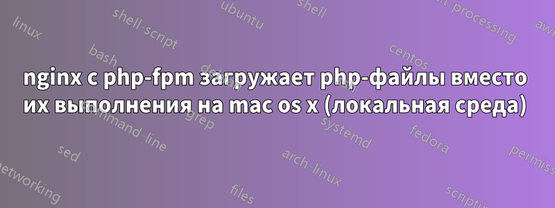 nginx с php-fpm загружает php-файлы вместо их выполнения на mac os x (локальная среда)