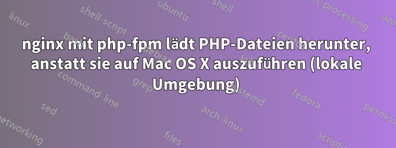 nginx mit php-fpm lädt PHP-Dateien herunter, anstatt sie auf Mac OS X auszuführen (lokale Umgebung)