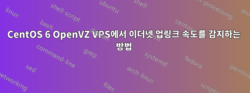 CentOS 6 OpenVZ VPS에서 이더넷 업링크 속도를 감지하는 방법