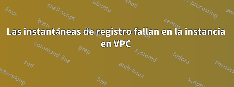 Las instantáneas de registro fallan en la instancia en VPC