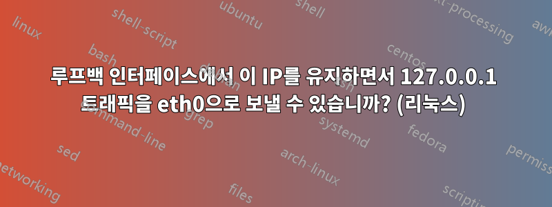 루프백 인터페이스에서 이 IP를 유지하면서 127.0.0.1 트래픽을 eth0으로 보낼 수 있습니까? (리눅스)