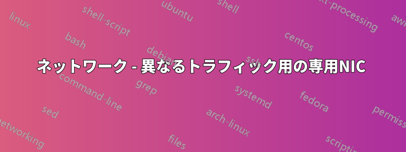 ネットワーク - 異なるトラフィック用の専用NIC