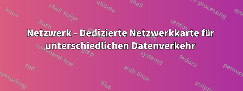 Netzwerk - Dedizierte Netzwerkkarte für unterschiedlichen Datenverkehr