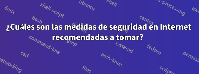 ¿Cuáles son las medidas de seguridad en Internet recomendadas a tomar? 