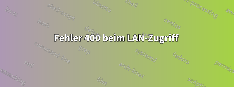 Fehler 400 beim LAN-Zugriff