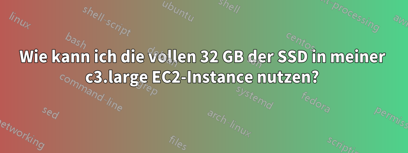 Wie kann ich die vollen 32 GB der SSD in meiner c3.large EC2-Instance nutzen?