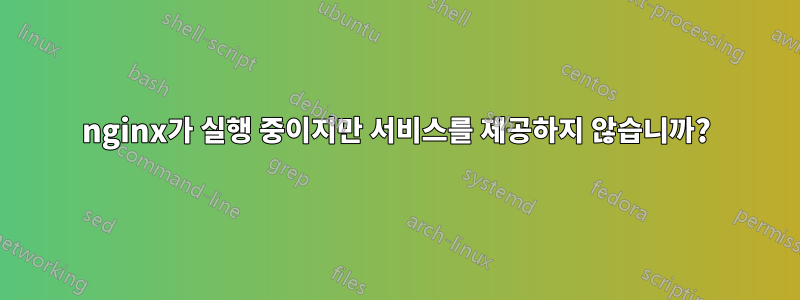 nginx가 실행 중이지만 서비스를 제공하지 않습니까?