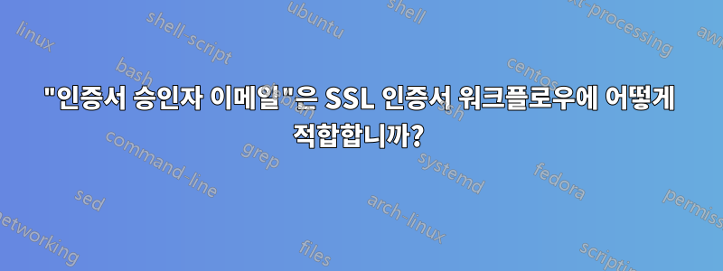 "인증서 승인자 이메일"은 SSL 인증서 워크플로우에 어떻게 적합합니까?