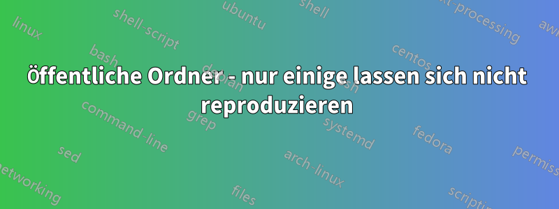 Öffentliche Ordner - nur einige lassen sich nicht reproduzieren