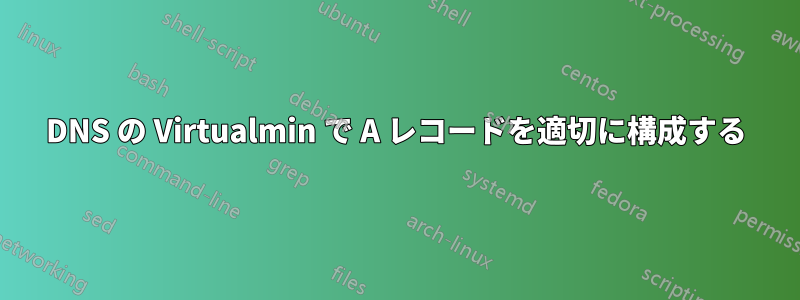 DNS の Virtualmin で A レコードを適切に構成する