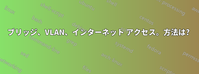 ブリッジ、VLAN、インターネット アクセス。方法は?