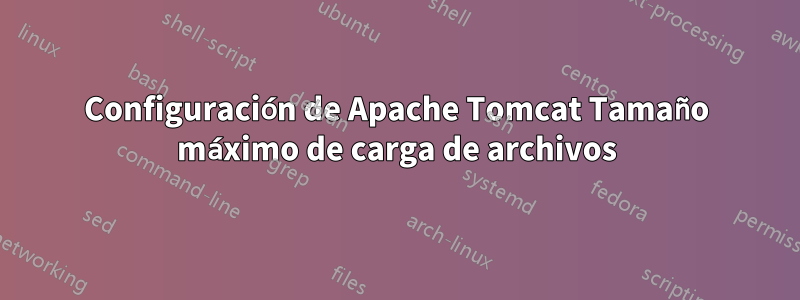 Configuración de Apache Tomcat Tamaño máximo de carga de archivos