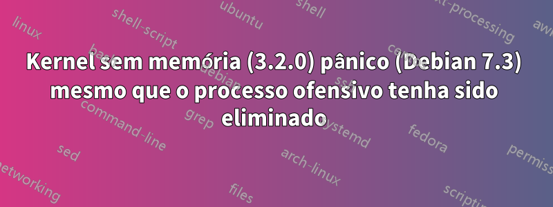 Kernel sem memória (3.2.0) pânico (Debian 7.3) mesmo que o processo ofensivo tenha sido eliminado