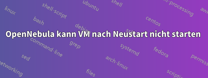 OpenNebula kann VM nach Neustart nicht starten