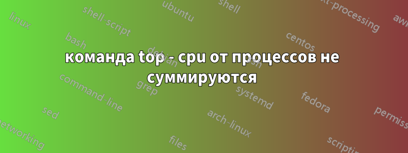 команда top - cpu от процессов не суммируются